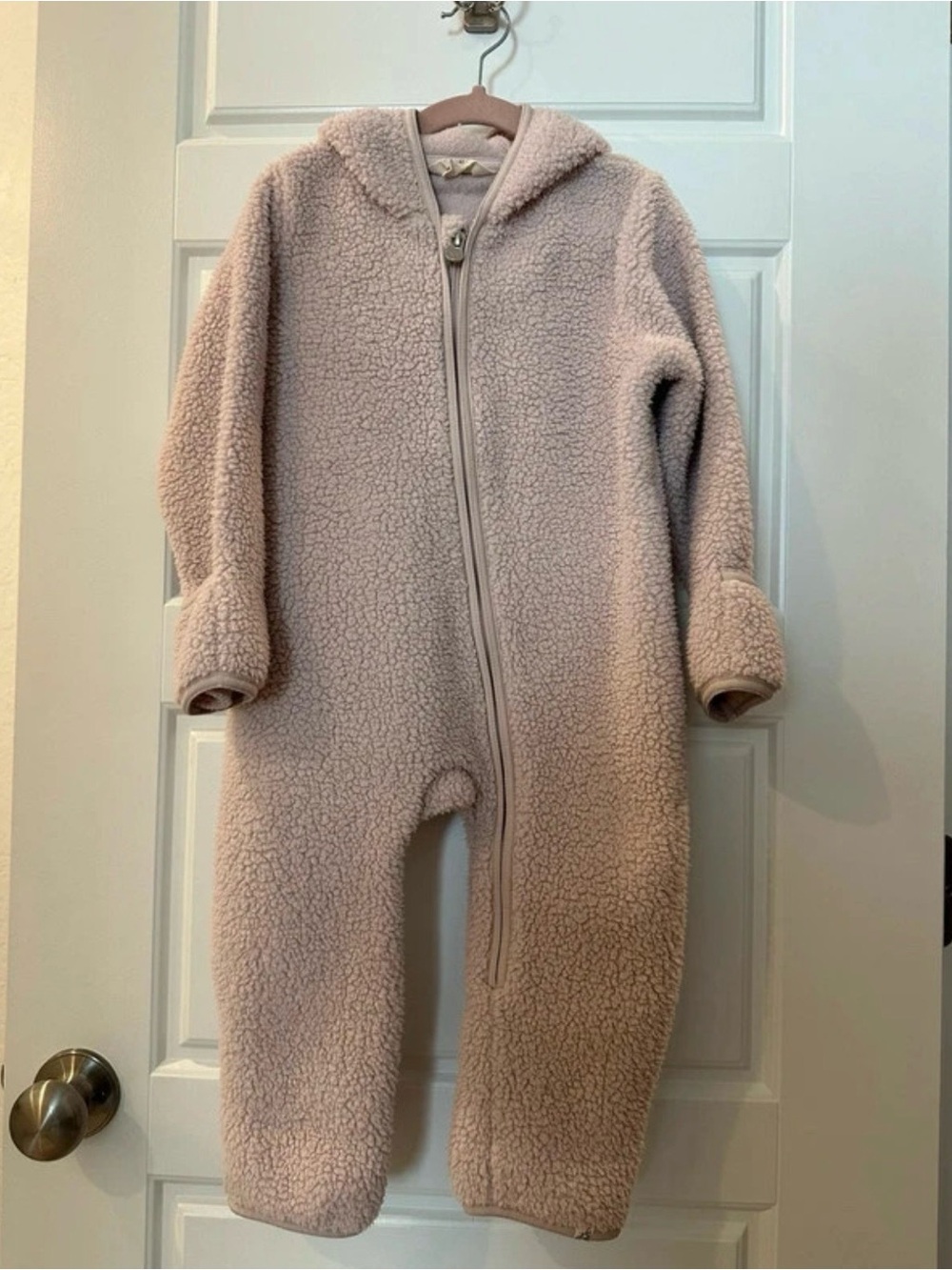 Burt's Bees Baby Sherpa One-Piece Jumpsuit Pink 18 Months